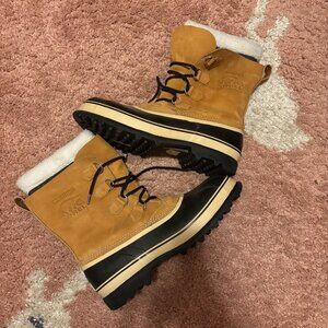 Sorel Caribou Mens 14 Waterproof Snow Boots Buff Winter Cold Weather NM1000-281